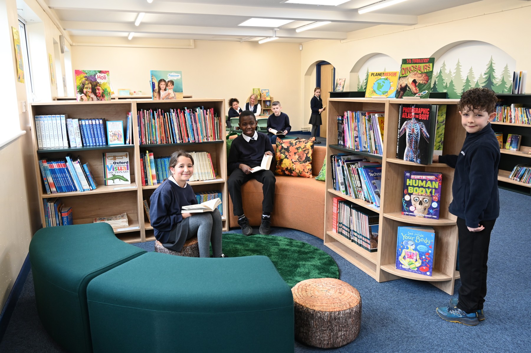 Interior design for libraries, creating bespoke childrens reading corners and bookcases for schools.